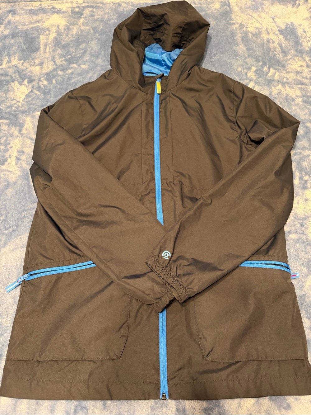 C9 by Champion Brown Hooded Raincoat with Blue Trim